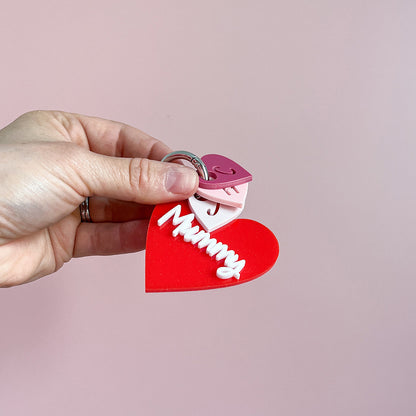 Family Heart Keyring