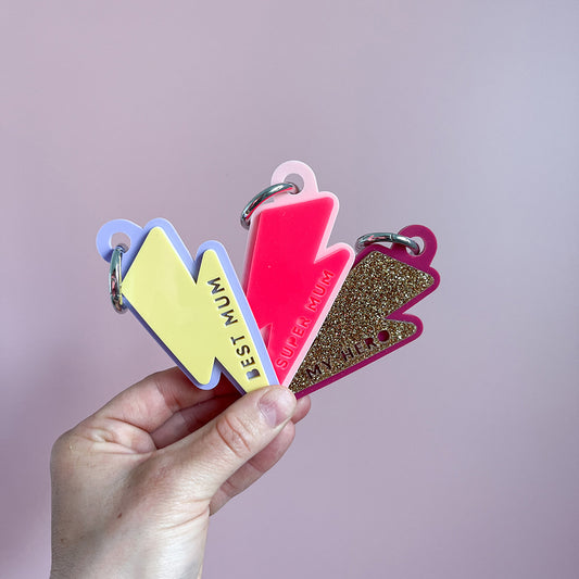 Supermum Personalised Lightening Keyring