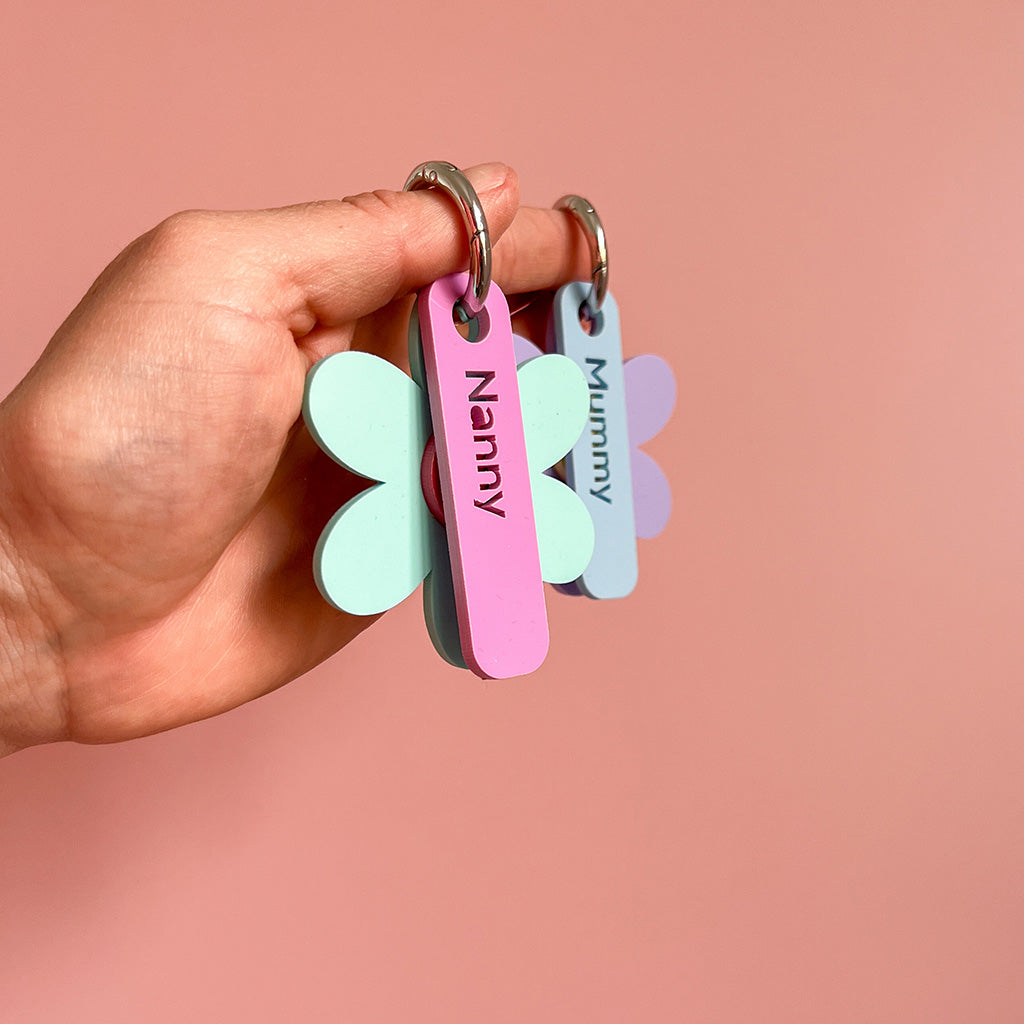 Mother's Day Flower Personalised Keyring