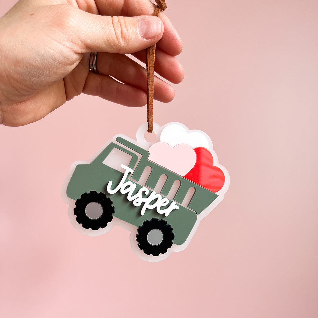 Valentine's Dumper Truck Keyring/Tag