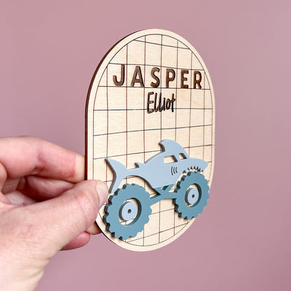 Monster Truck Name Plaque Oval