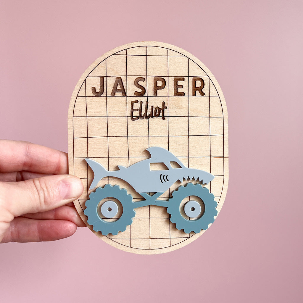 Monster Truck Name Plaque Oval