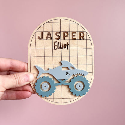 Monster Truck Name Plaque Oval