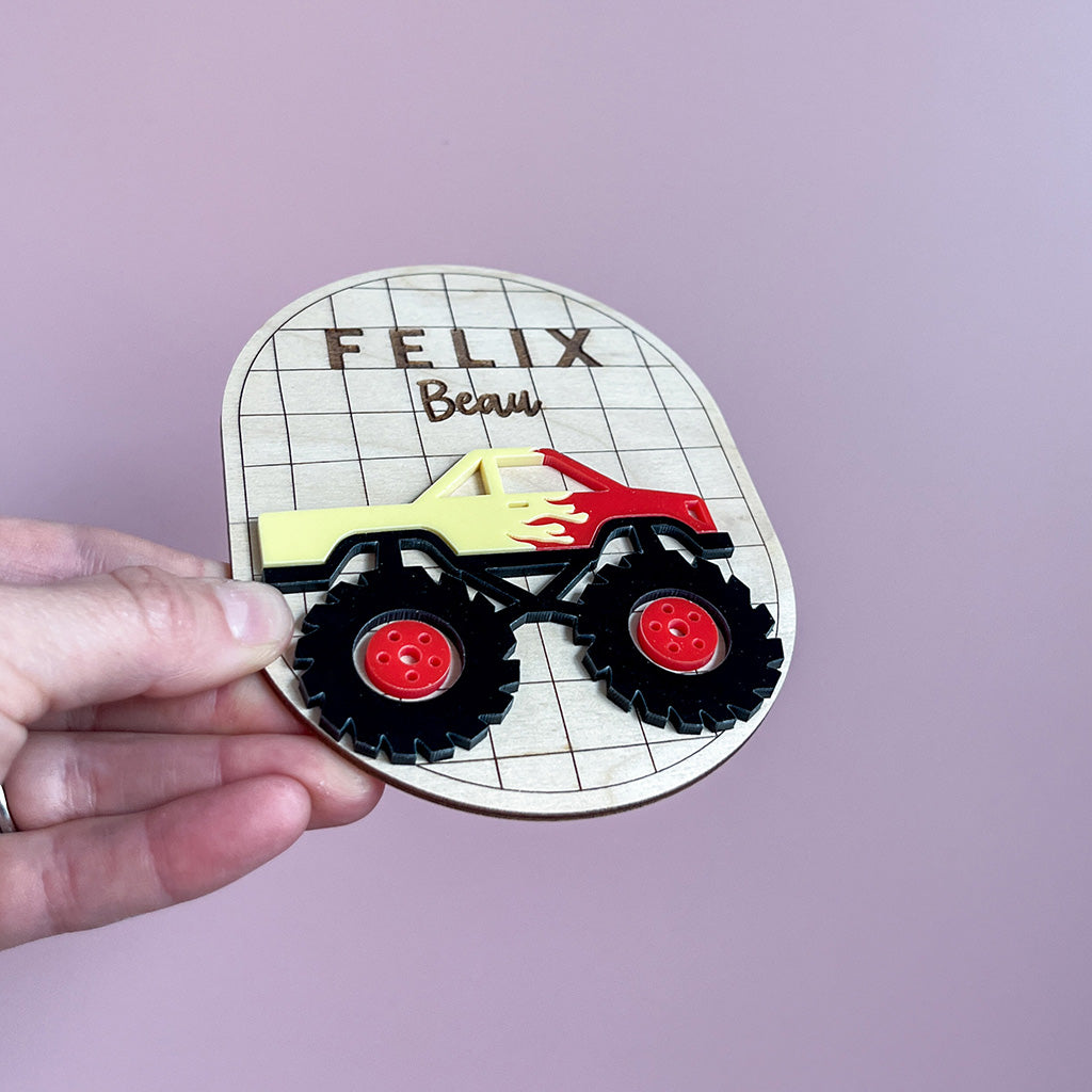 Monster Truck Name Plaque Oval