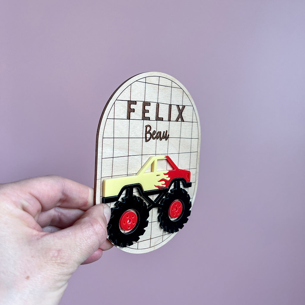 Monster Truck Name Plaque Oval