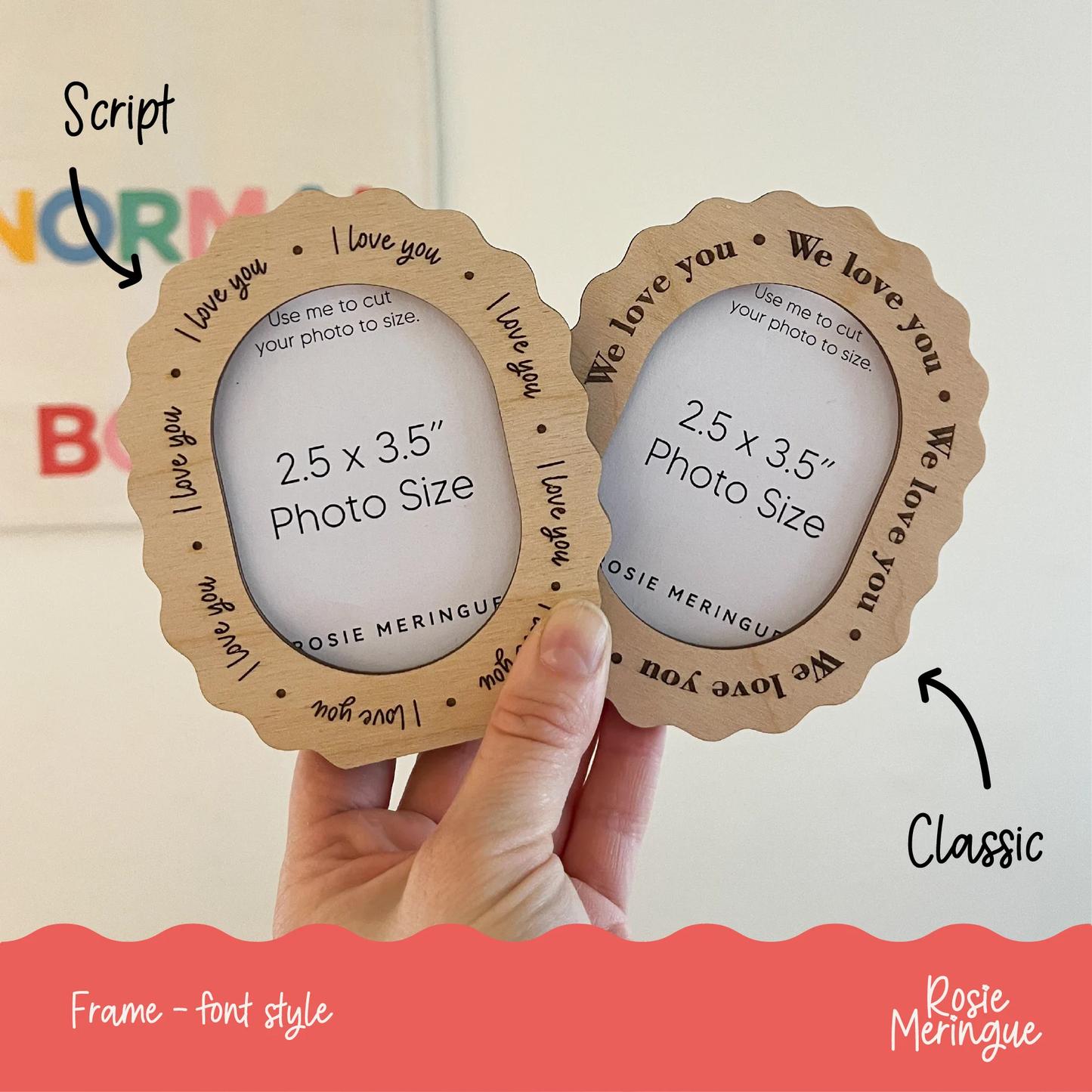 Scalloped Love You Frame for Mum