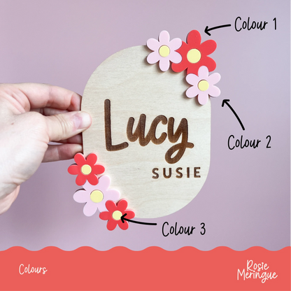 Floral Name Plaque