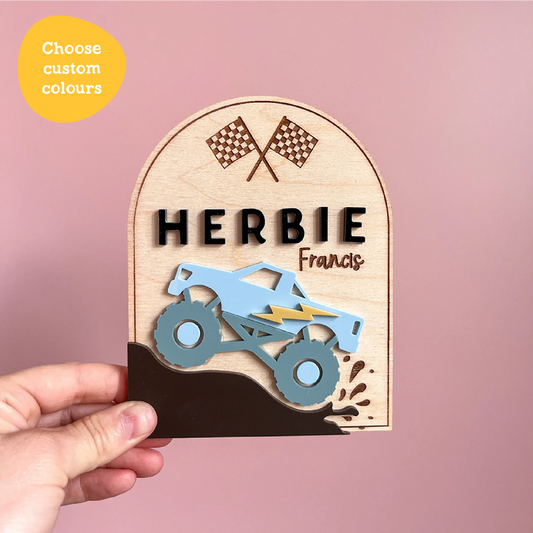 Monster Truck Name Plaque