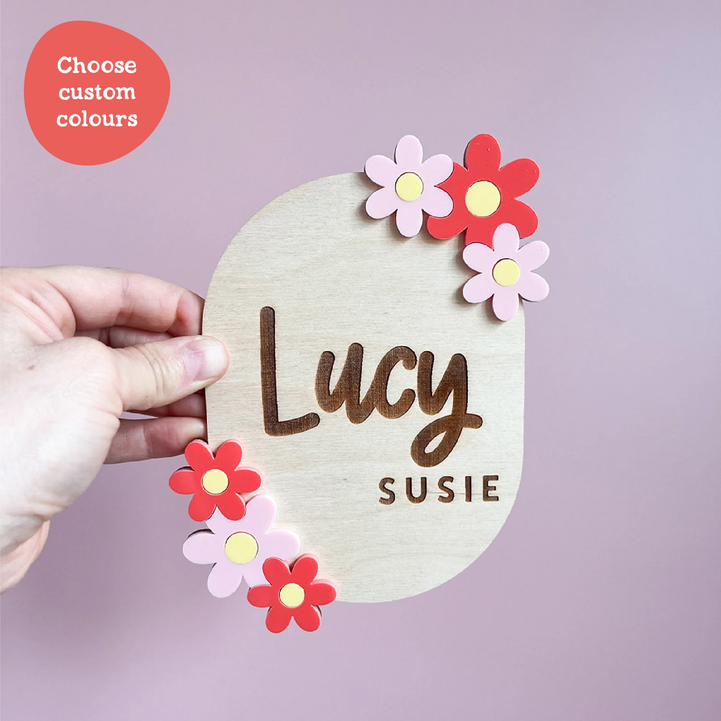 Floral Name Plaque