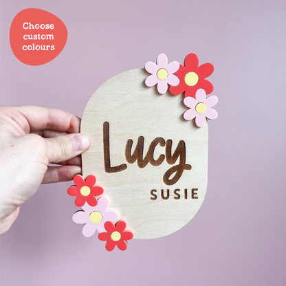 Floral Name Plaque