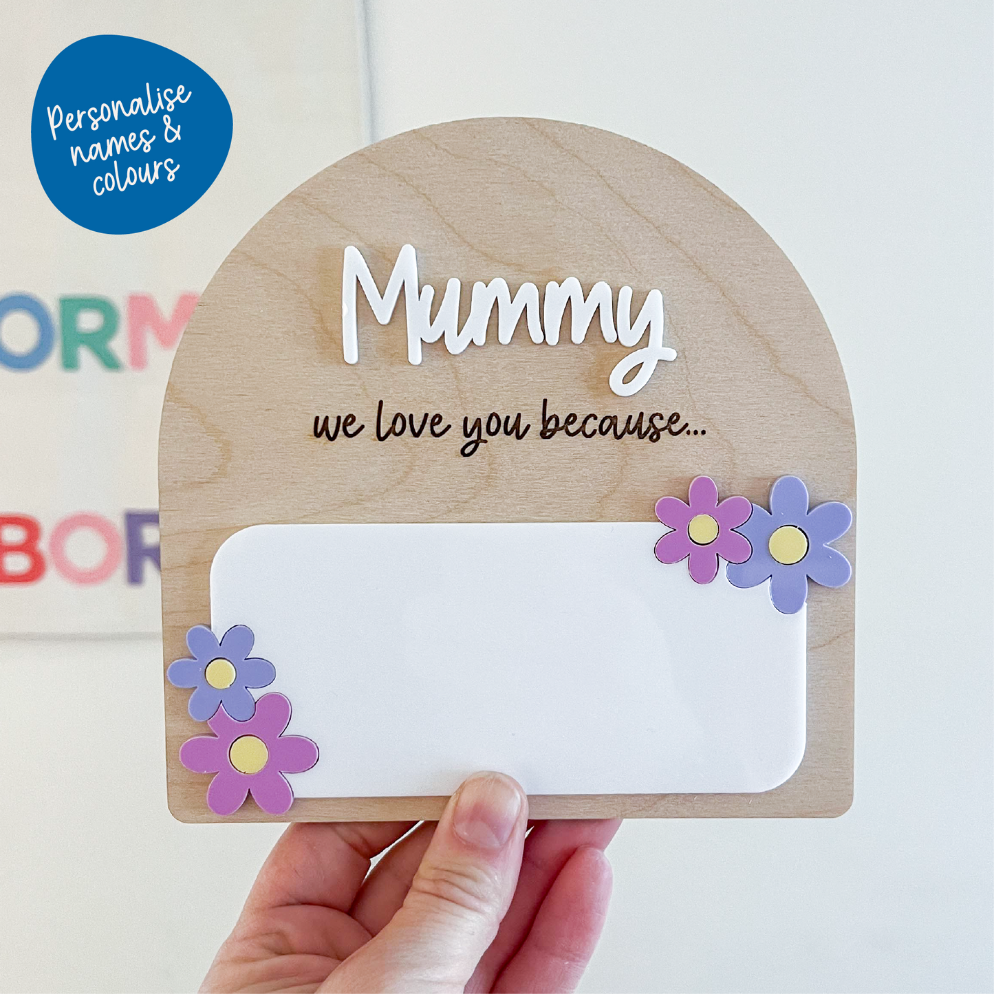 I Love Mummy Personalised Message Board