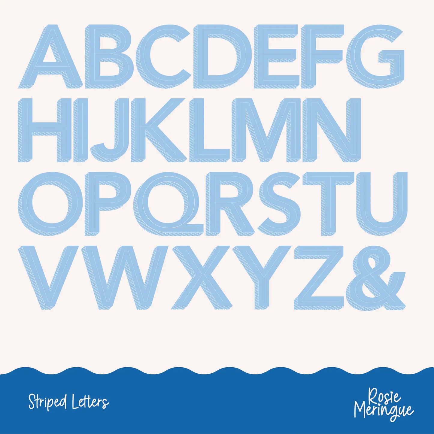 Medium Striped Letters/Numbers