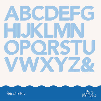 Medium Striped Letters/Numbers