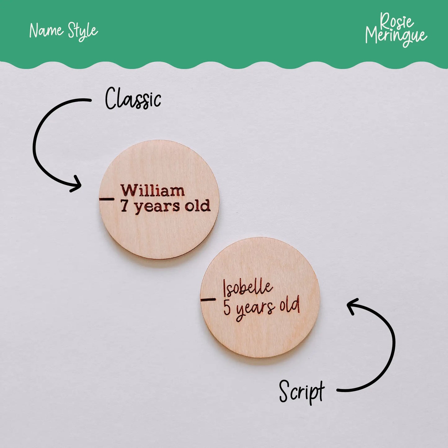 Growth Chart Markers - Round With Name