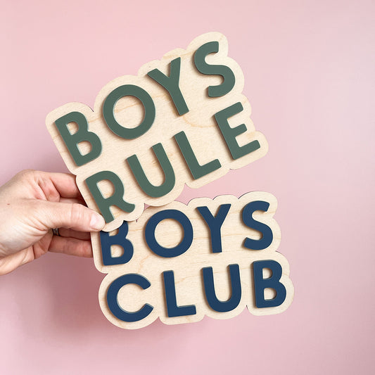 Boys Rule Wall Sign