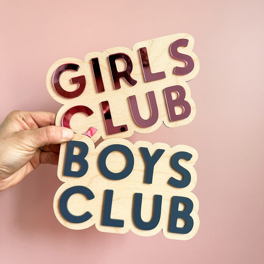 Boys Club Wall Sign