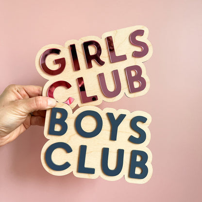 Boys Club Wall Sign