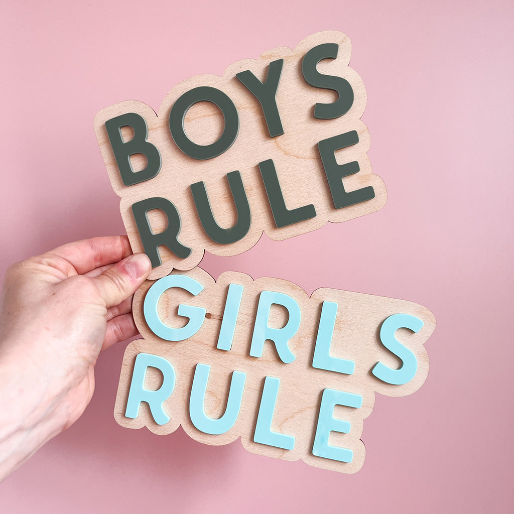 Girls Rule Wall Sign