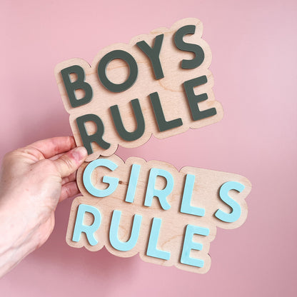 Girls Rule Wall Sign