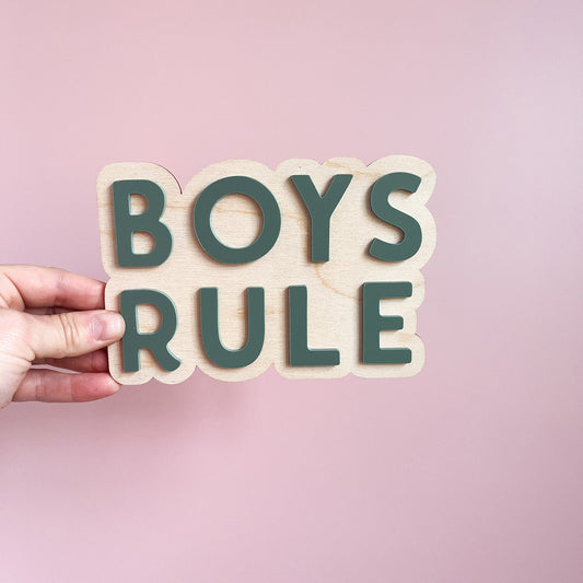 Boys Rule Wall Sign