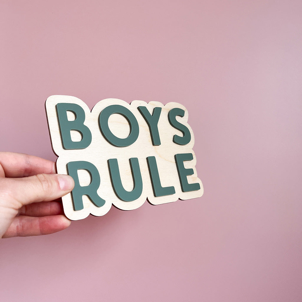 Boys Rule Wall Sign