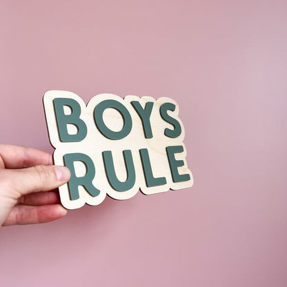 Boys Rule Wall Sign