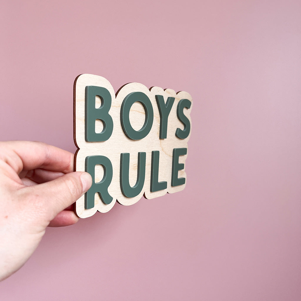 Boys Rule Wall Sign
