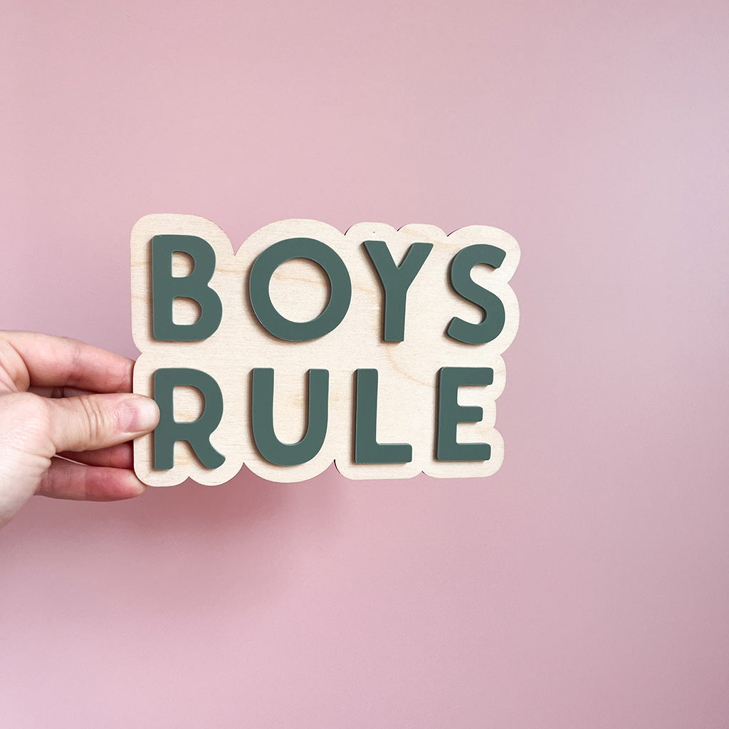 Boys Rule Wall Sign