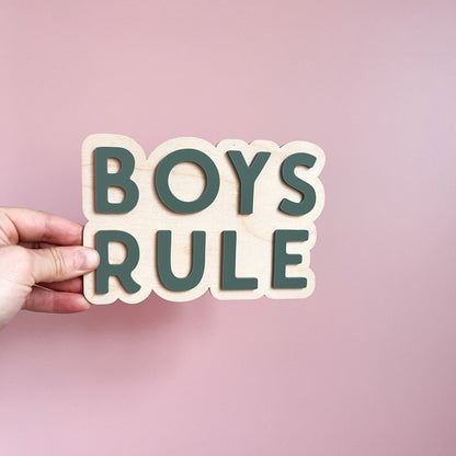 Boys Rule Wall Sign