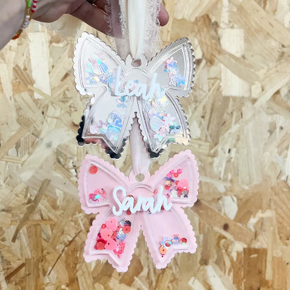 Valentine's Bow Shaker Keyring/Tag