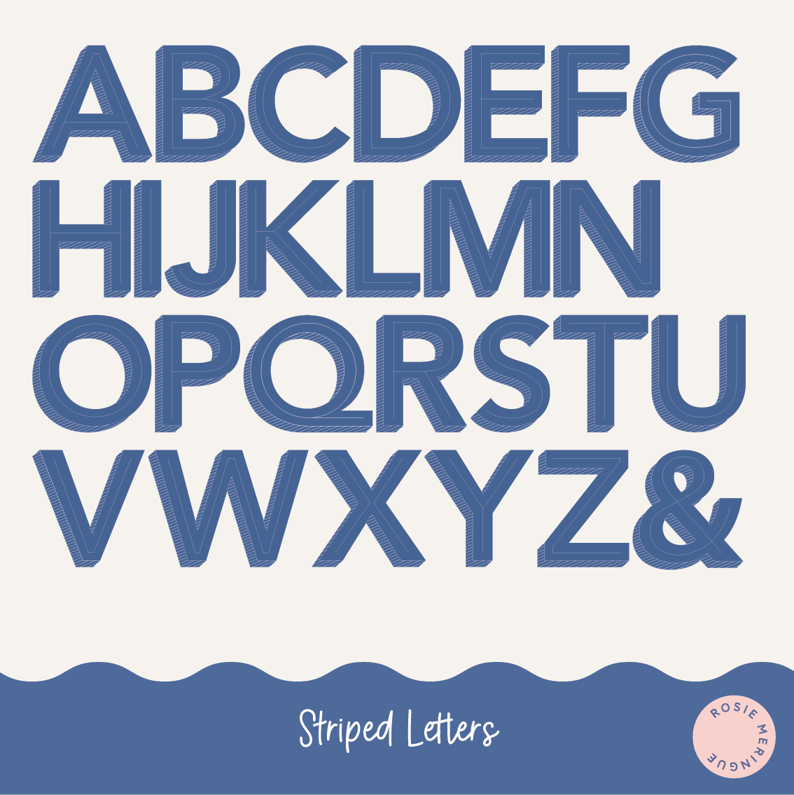 Medium Striped Letters/Numbers