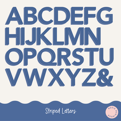 Medium Striped Letters/Numbers