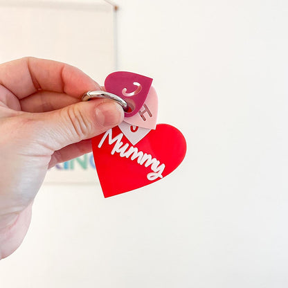 Family Heart Keyring