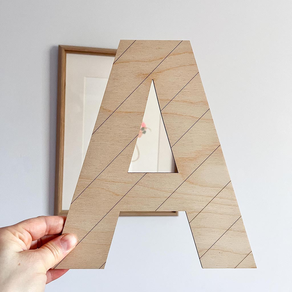 Decorative Wooden Checked Letters