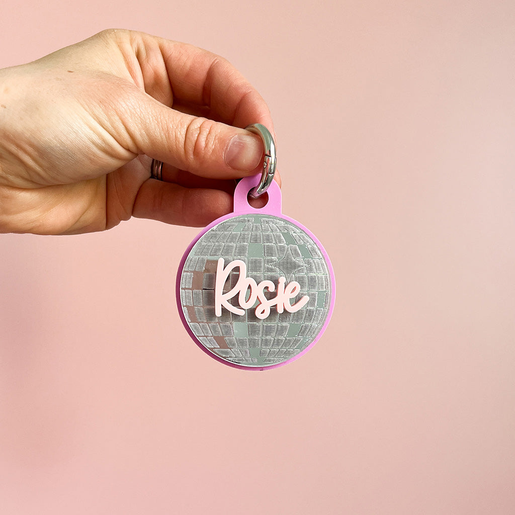 Disco Ball Personalised Keyring