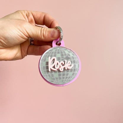 Disco Ball Personalised Keyring