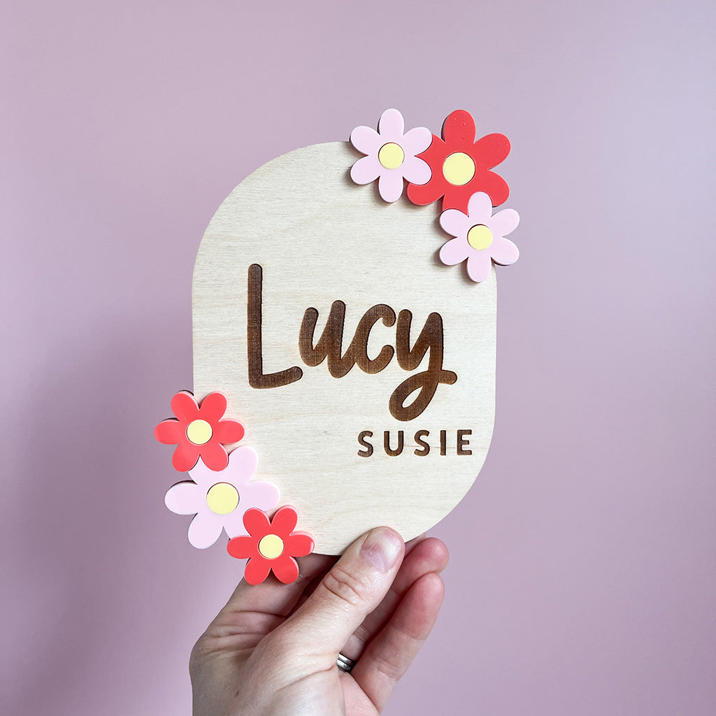 Floral Name Plaque