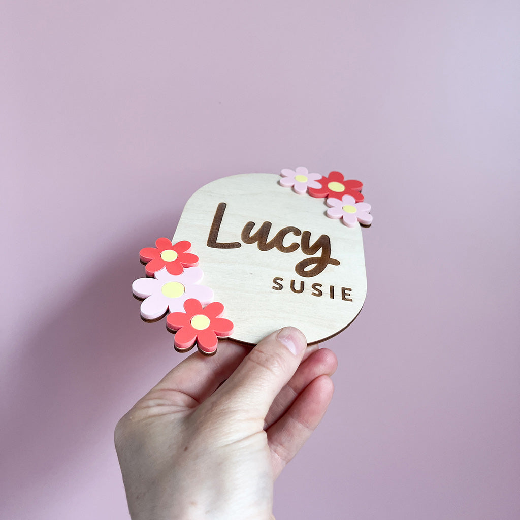 Floral Name Plaque
