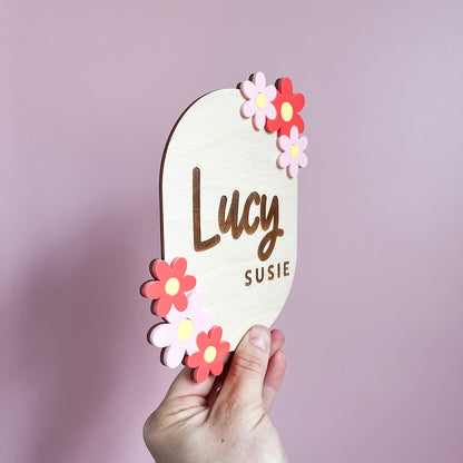 Floral Name Plaque