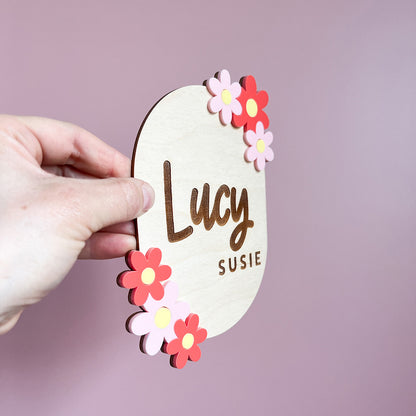 Floral Name Plaque