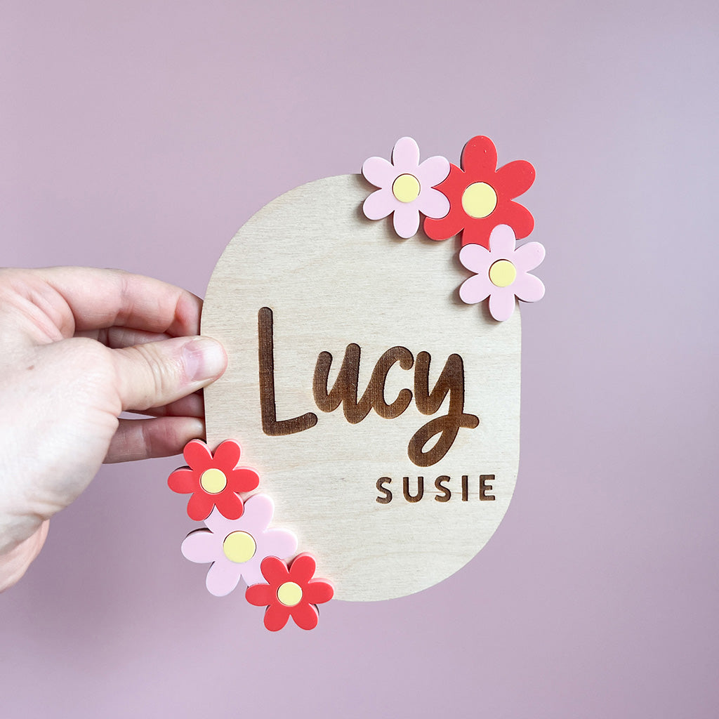 Floral Name Plaque