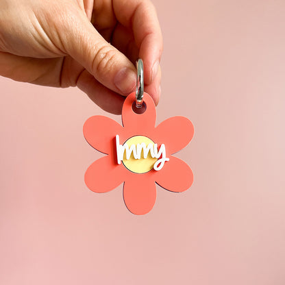 Flower Personalised Keyring