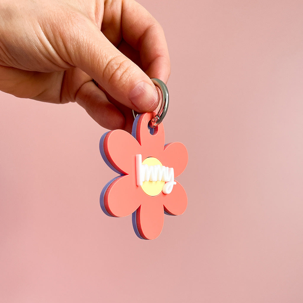 Flower Personalised Keyring