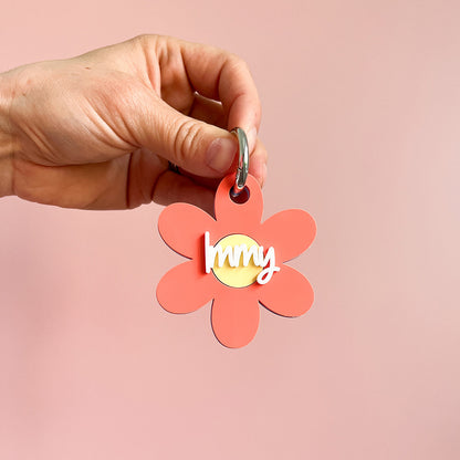 Flower Personalised Keyring