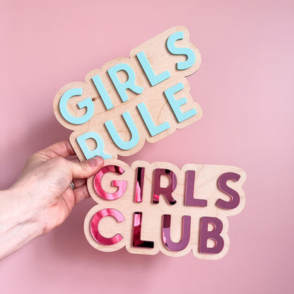 Girls Club Wall Sign