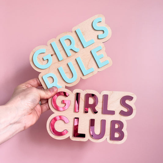 Girls Rule Wall Sign