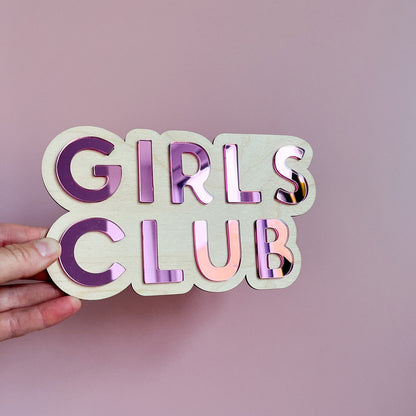 Girls Club Wall Sign