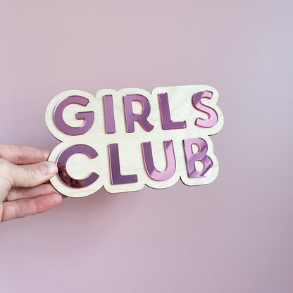 Girls Club Wall Sign