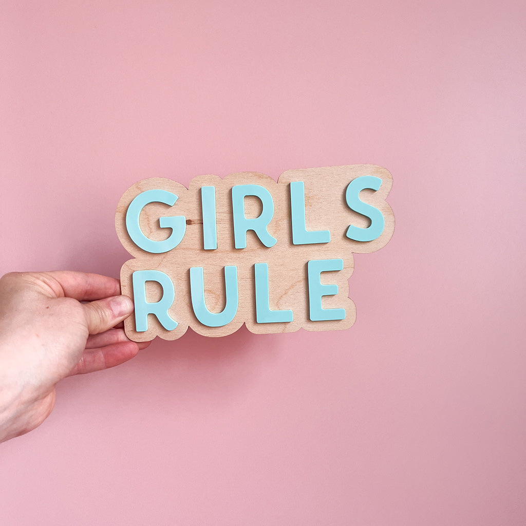 Girls Rule Wall Sign