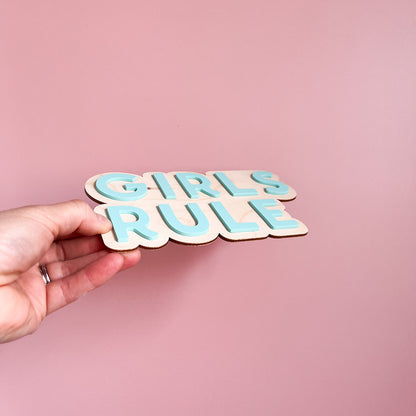 Girls Rule Wall Sign